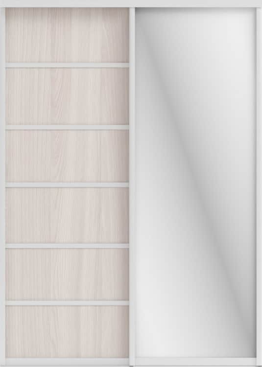 СТИВ (ЗЕРКАЛО/ЛДСП), ясень светлый/профиль С хром, норма