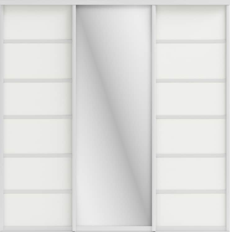 СТИВ (ЗЕРКАЛО/ЛДСП), белый шагрень/профиль С хром, норма