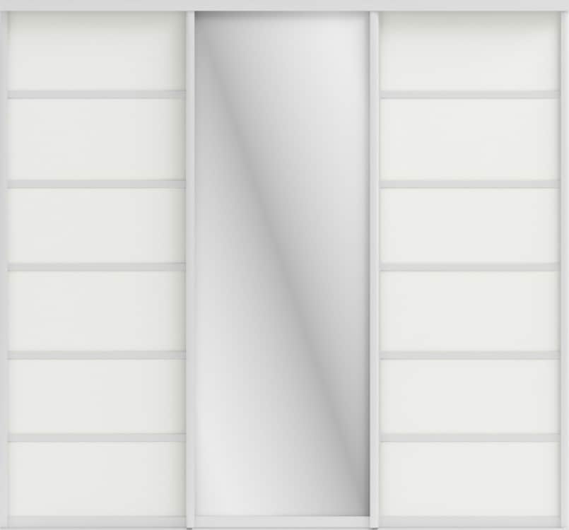 СТИВ (ЗЕРКАЛО/ЛДСП), белый шагрень/профиль С хром, норма