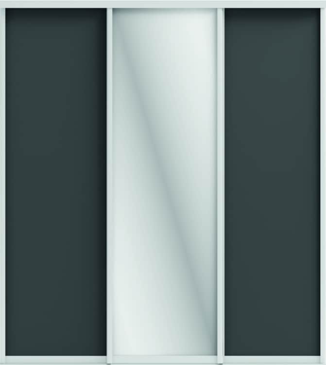 ОРИОН (ЗЕРКАЛО/ЛДСП), графит/профиль С хром, норма