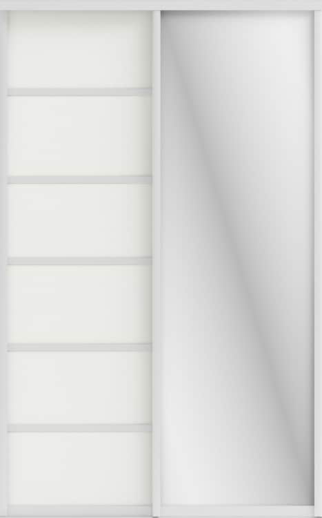 СТИВ (ЗЕРКАЛО/ЛДСП), белый шагрень/профиль С хром, норма