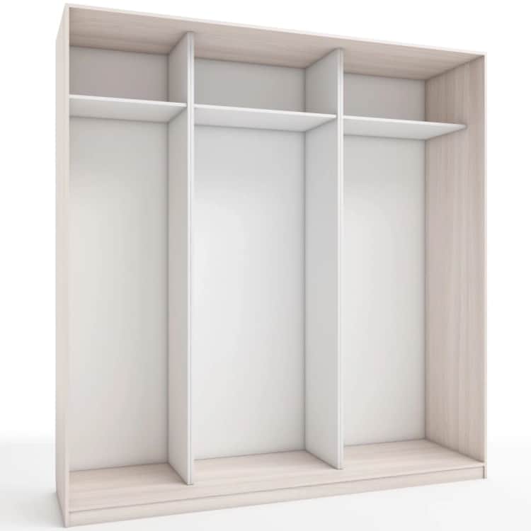 КОРПУС ШКАФА 2200*600*2300 ММ С АНТРЕСОЛЬНЫМИ ПОЛКАМИ, Корпус: ЯСЕНЬ СВЕТЛЫЙ, Наполнение: БЕЛЫЙ шагрень, Распродажа