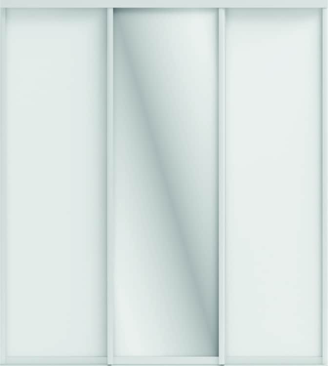 ОРИОН (ЗЕРКАЛО/ЛДСП), белый шагрень/профиль С хром, норма