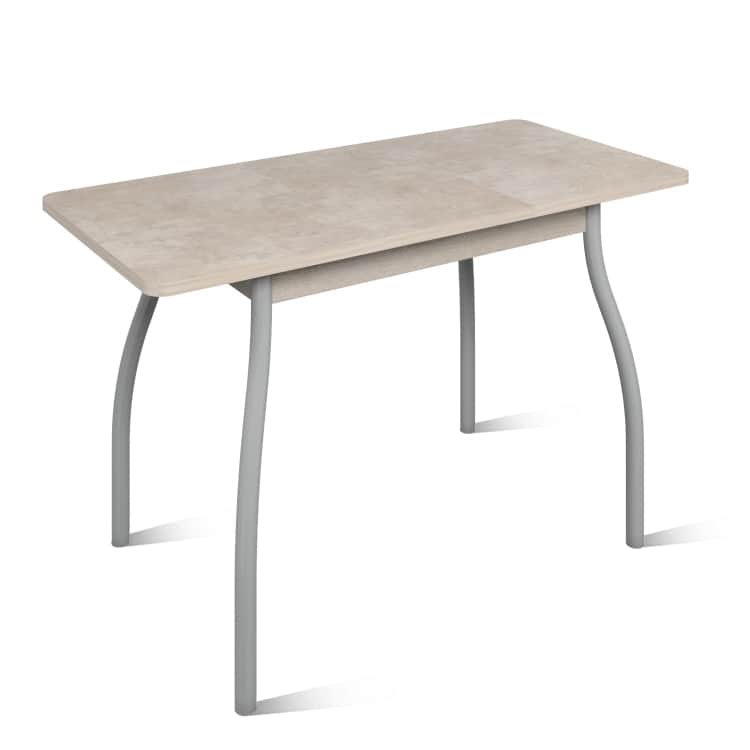 ОРИОН.4, столешница: Пластик Бежевый камень/каркас: алюминий (светло-серый), норма