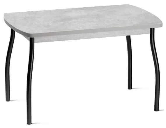 ГРАНД.4, столешница: цемент/каркас:Черная матовая (№1, D38 волна) (муар), норма