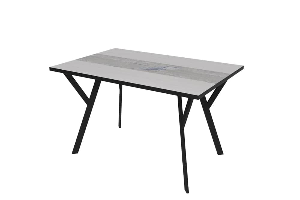 МИЛАН, Металл Графитовый Муар/ЛДСП Ясень Анкор светлый/ПЛАСТИК Мрамор Марквина синий (0189/0048/3034)), норма