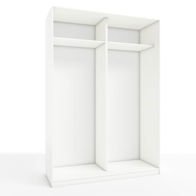 КОРПУС ШКАФА 1600*600*2300 ММ С АНТРЕСОЛЬНЫМИ ПОЛКАМИ, Корпус: БЕЛЫЙ шагрень, Наполнение: БЕЛЫЙ шагрень, норма