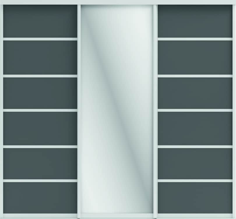 СТИВ (ЗЕРКАЛО/ЛДСП), графит/профиль С хром, норма