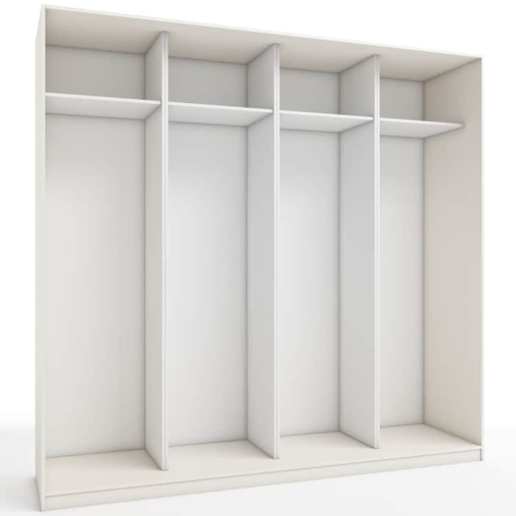 КОРПУС ШКАФА 2400*600*2300 ММ С АНТРЕСОЛЬНЫМИ ПОЛКАМИ, Корпус: ТЭФФИ, Наполнение: БЕЛЫЙ шагрень, норма