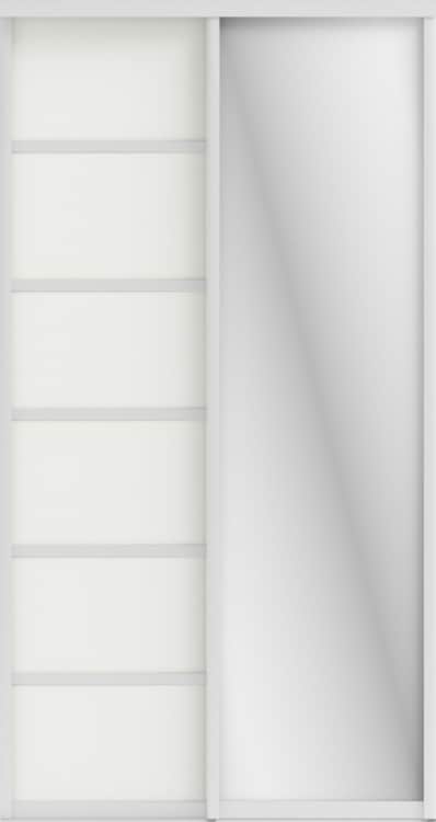 СТИВ (ЗЕРКАЛО/ЛДСП), белый шагрень/профиль С хром, норма