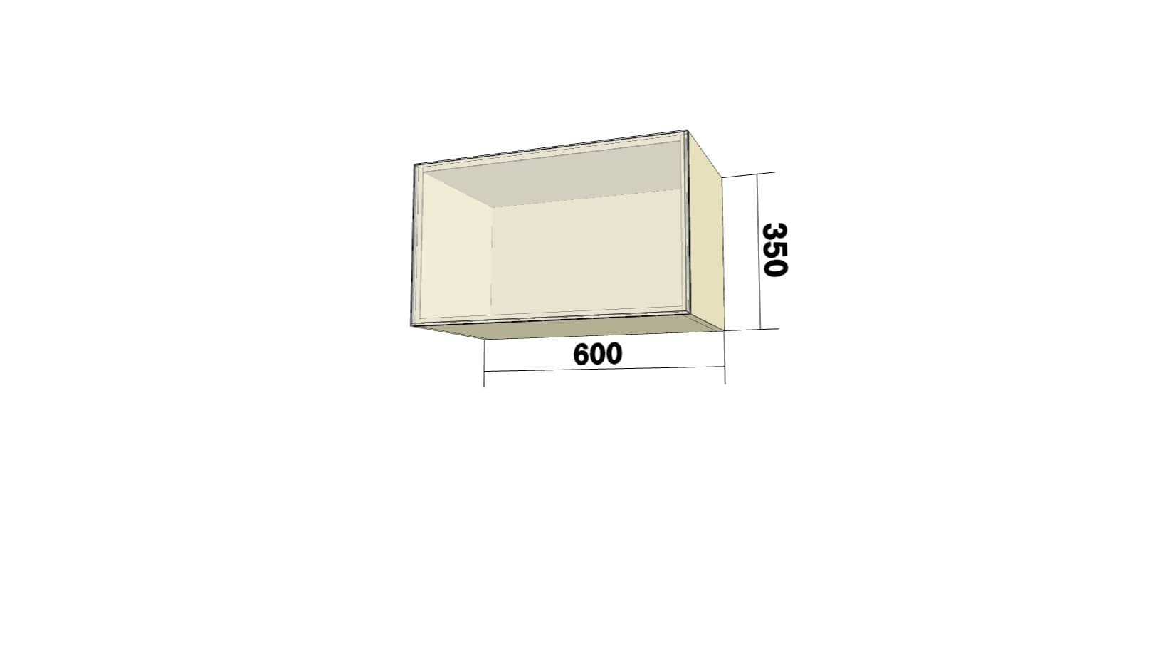 Шкаф с 1 откидной дверью (О600) (ШхВхГ: 600x350x326) - изображение 2