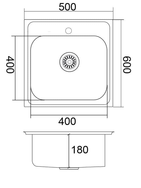 EMAR, мойка накладная 500*600мм (арт. T5060LQ) - изображение 2