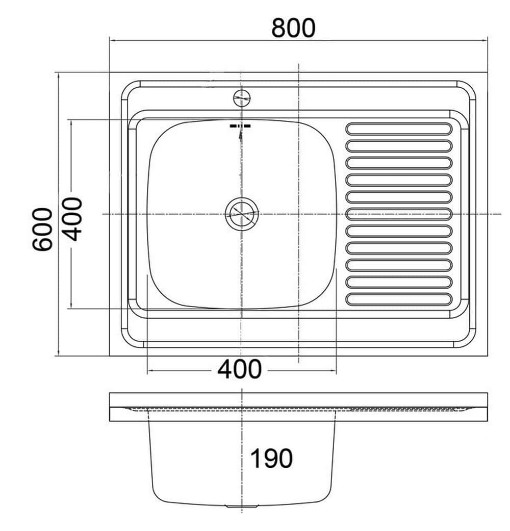 EMAR, мойка накладная 800*600мм (арт. T6080LQ) - изображение 2