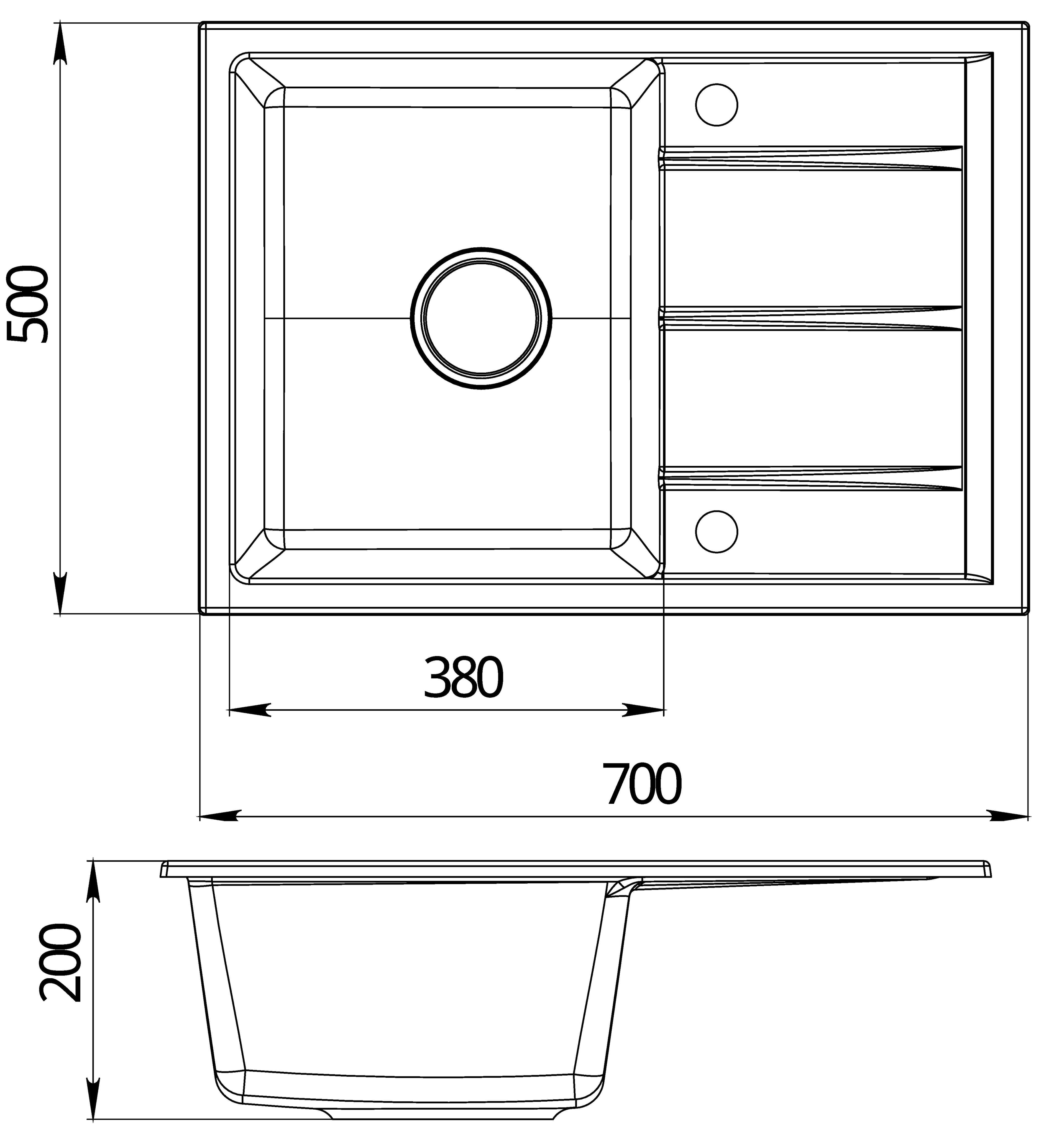 EMAR ГРАНИТ EMQ-1700.Q МОЙКА ВРЕЗНАЯ 700*500 - изображение 2