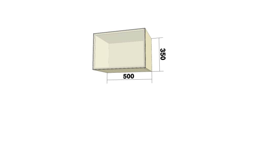 Шкаф с 1 откидной дверью (О500) (ШхВхГ: 500x350x326) - изображение 2