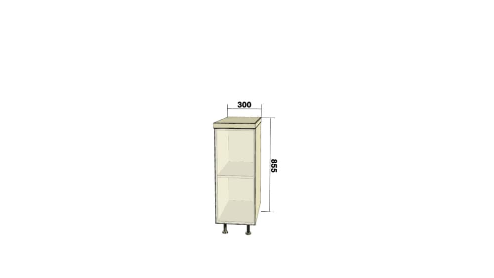 Стол с 1 распашной дверью (Р300) (ШхВхГ: 300x722x500); Без столешницы - изображение 2