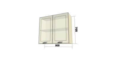 Шкаф-витрина универсальный с 2 распашными дверьми (ВРР (унив.)) (ШхВхГ: 800x700x280) - изображение 2