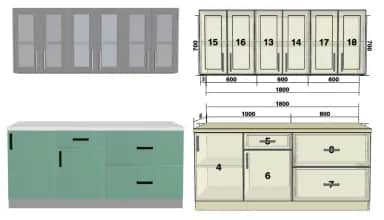 Кухонный гарнитур РОЙС (ЗЕЛЕНЫЙ СОФТ)КАПРИ (ЛИПА ПЕПЕЛ) - изображение 1