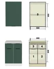 Кухонный гарнитур НОРД (СОФТ ПИХТ. ЗЕЛЕНЫЙ) - изображение 1