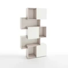 Стеллаж КВАДРО-2 (ЯСЕНЬ СВЕТЛЫЙБЕЛЫЙ) - изображение 1