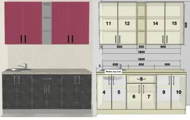 Кухонный гарнитур РОЙС (ВИНОГРАД СОФТЛОФТ (БЕТОН ТЕМНЫЙ) - изображение 1
