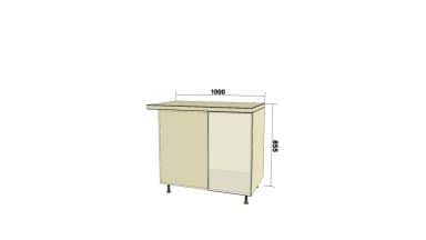 Стол угловой прямой (МР (Угл.) 1000) (ШхВхГ: 900x722x546); Без столешницы - изображение 2