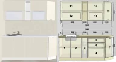 Кухонный гарнитур БАРИ (БЕЛЫЙ) - изображение 1