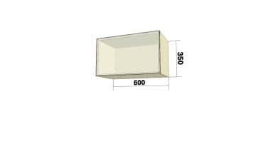 Шкаф с 1 откидной дверью под вытяжку (О (вытяж.)600) (ШхВхГ: 600x350x326) - изображение 2