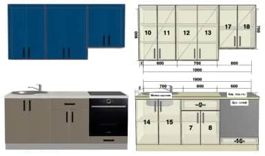 Кухонный гарнитур РОЙС (ЧЕРНИКА СОФТГРЕЙ) - изображение 1