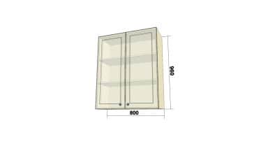 Шкаф-витрина с 2 распашными дверьми (ВРР) (ШхВхГ: 800x960x300) - изображение 2