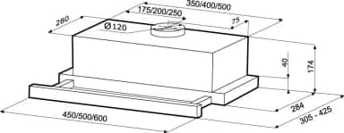 Вытяжка KRONA KAMILLA 450 INOX ВЫТЯЖКА КУХОННАЯ 450ММ (1 МОТОР) - изображение 2