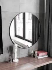 Зеркало ЗЕРКАЛО НАВЕСНОЕ Z-15 D700 ММ С ЧЕРНОЙ РАМКОЙ - изображение 1