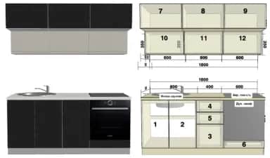 Кухонный гарнитур СКАЛА (ГРАНИТ ОНИКС) - изображение 1