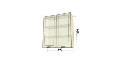 Шкаф-витрина высокий универсальный с 2 распашными дверьми (ВРР (унив.высок)) (ШхВхГ: 800x900x280) - изображение 2