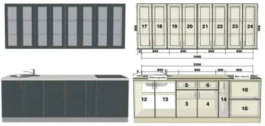 Кухонный гарнитур КВАДРО (ЖЕЛЕЗО) - изображение 1