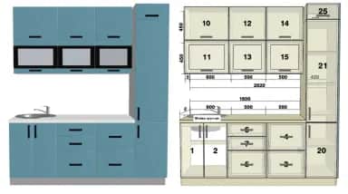 Кухонный гарнитур РОЙС (ЛАЗУРЬ СОФТ) - изображение 1