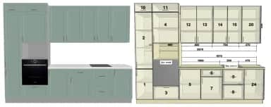 Кухонный гарнитур КВАДРО (НАРЦИСС) - изображение 1