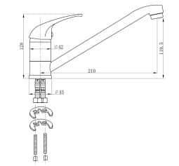 Смеситель EMAR ГРАНИТ ЕС-3009, СМЕСИТЕЛЬ - изображение 2