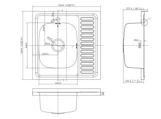Мойки EMAR, мойка накладная 600*600мм (арт. T6060LQ) - изображение 2