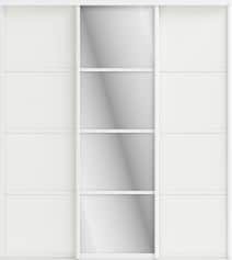 Комплект дверей РЭЙ (1 ДВ. ЗЕРК.2 ДВ. СТЕКЛО БЕЛОЕ) - изображение 1