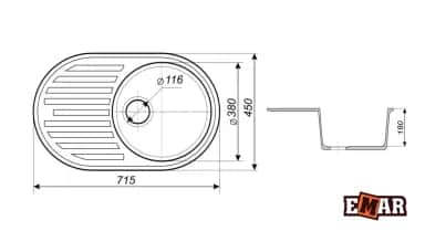 Мойки EMAR МРАМОР EMМ-171 МОЙКА ВРЕЗНАЯ 715*450 ММ - изображение 2