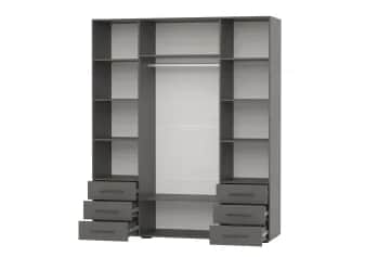 Шкаф для одежды и белья ШКАФ 4ДВ, 6ЯЩ. (АРТ. 4-75932) (1800*573*2164 ММ) - изображение 2