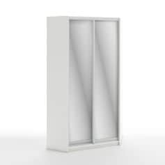 Шкаф для одежды и белья МАРК (УГЛОВОЙ левый); шкаф-купе 2 дв. 1200*900*2300, (с зеркалом, без ящиков) - изображение 1