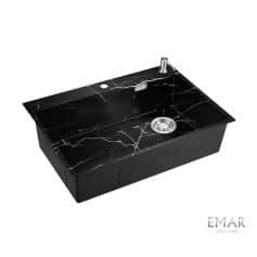 Мойки EMAR EMB-660 МОЙКА PVD ВРЕЗНАЯ 660*500*200ММ ДОЗАТОР В КОМПЛЕКТЕ - изображение 1