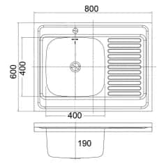 Мойки EMAR, мойка накладная 800*600мм (арт. T6080RQ) - изображение 3