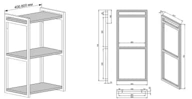 ПОЛКА ОТКРЫТАЯ МЕТАЛЛИЧЕСКАЯ 400 ММ (ОПМ 400) 700Х400Х300 - изображение 3