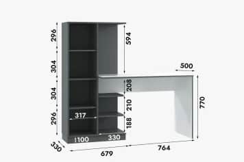 Стол компьютерныйписьменный ГРЕЙ - изображение 3