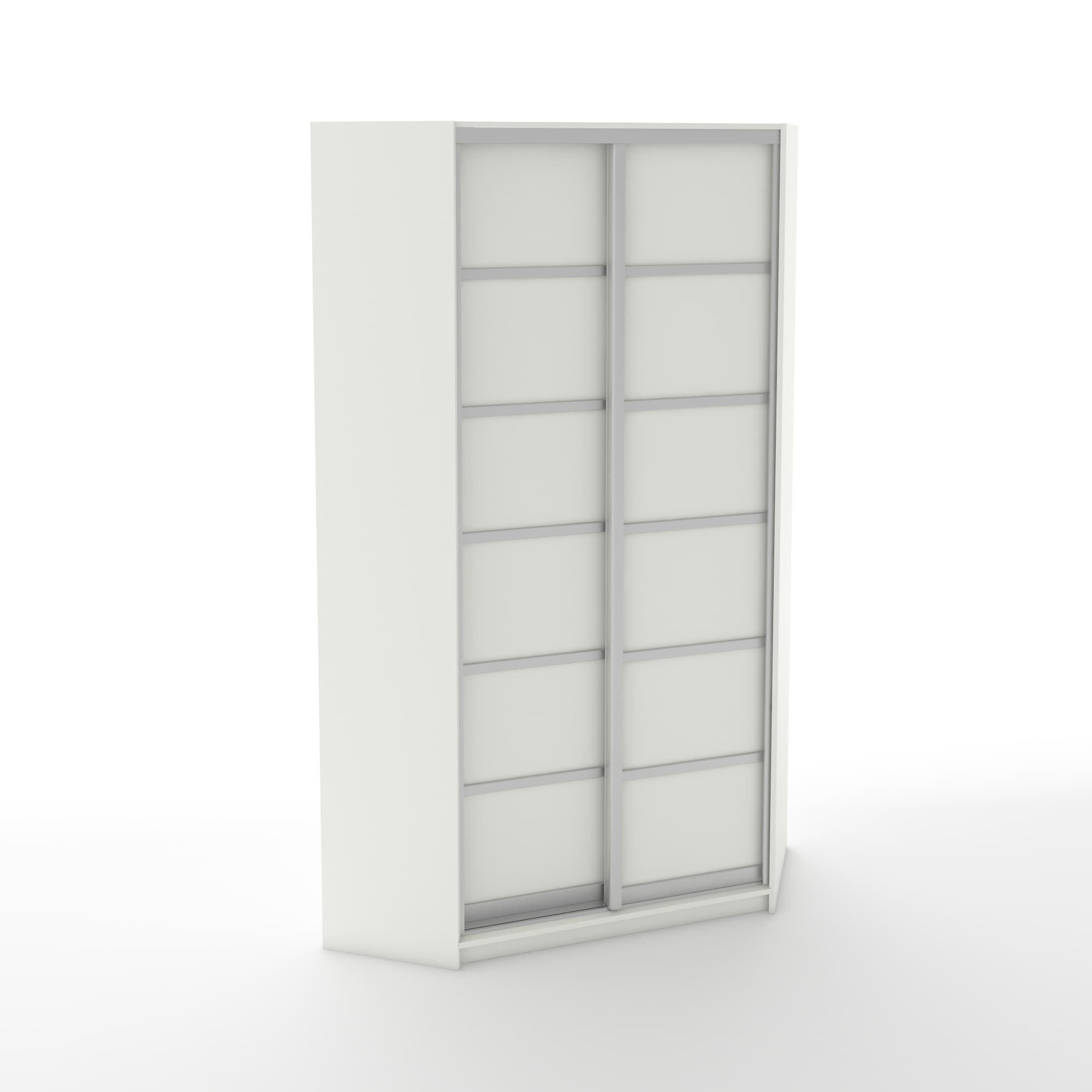 СТИВ (белый шагрень/хром/2 дв. комб. ЛДСП)