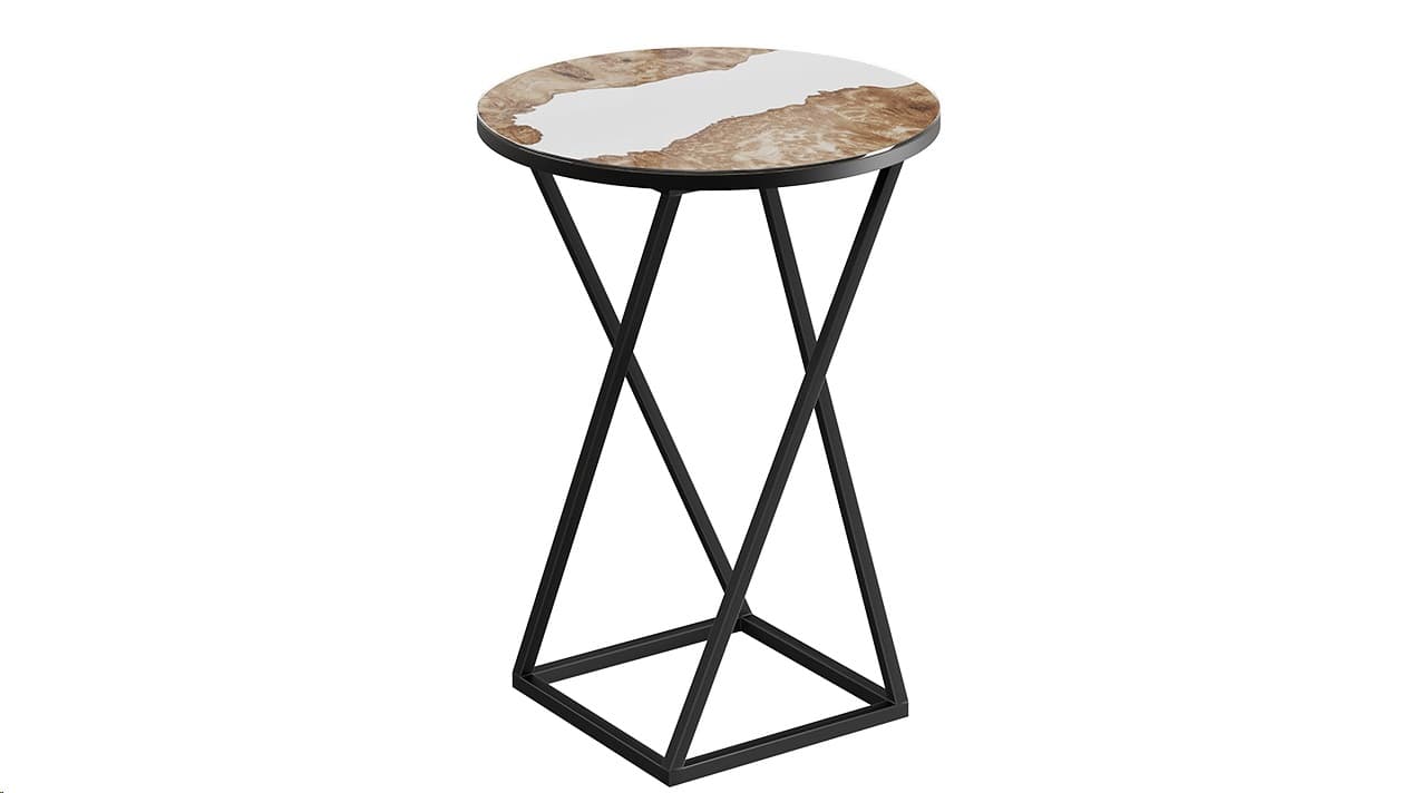 ДП 1-03-05 (чёрный/стекло с рисунком слэб белый)