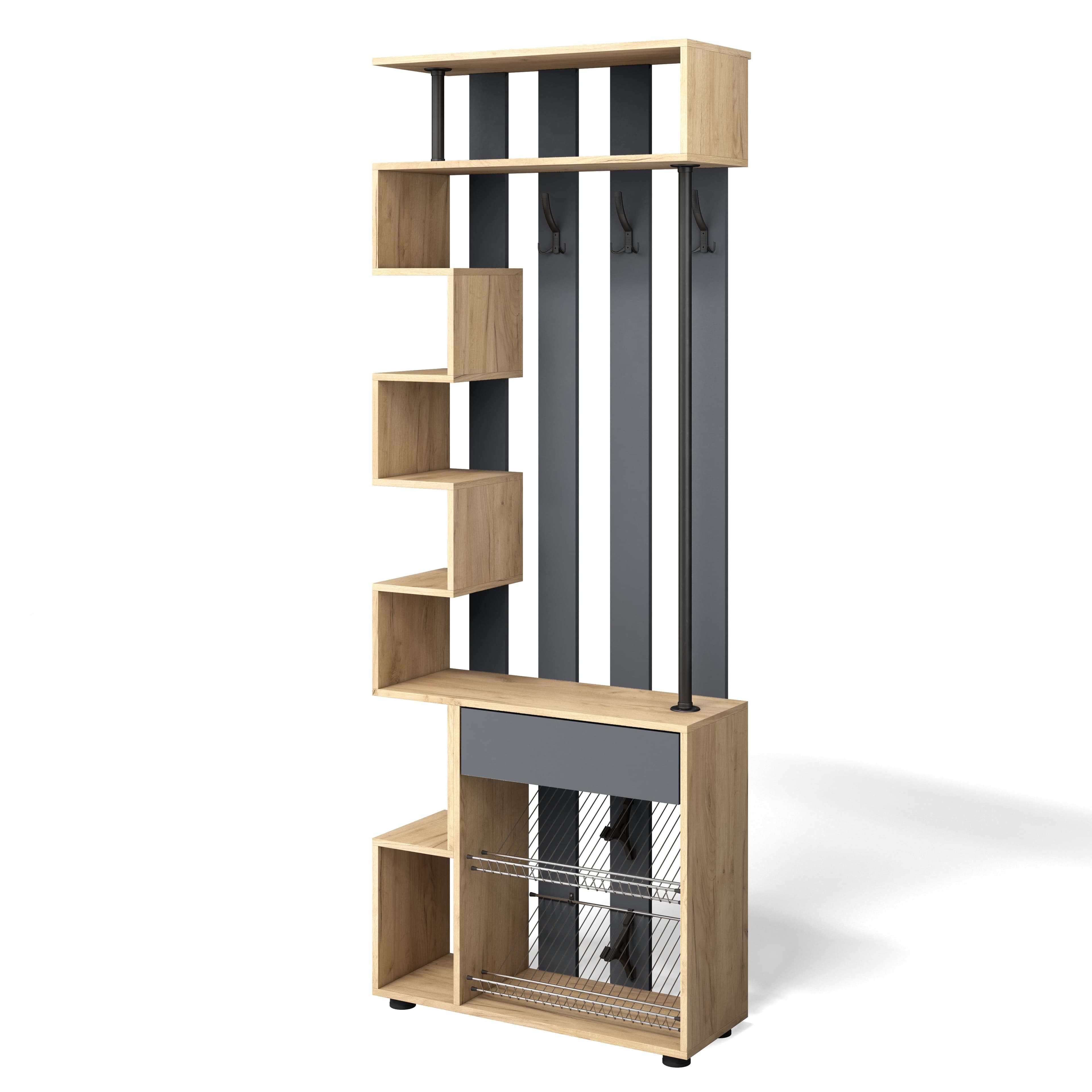 МИНИ (Дуб золотой крафт/серый графит)